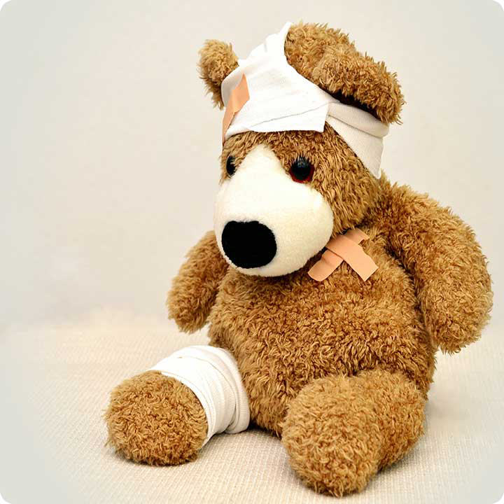 Wound healing image injured teddy